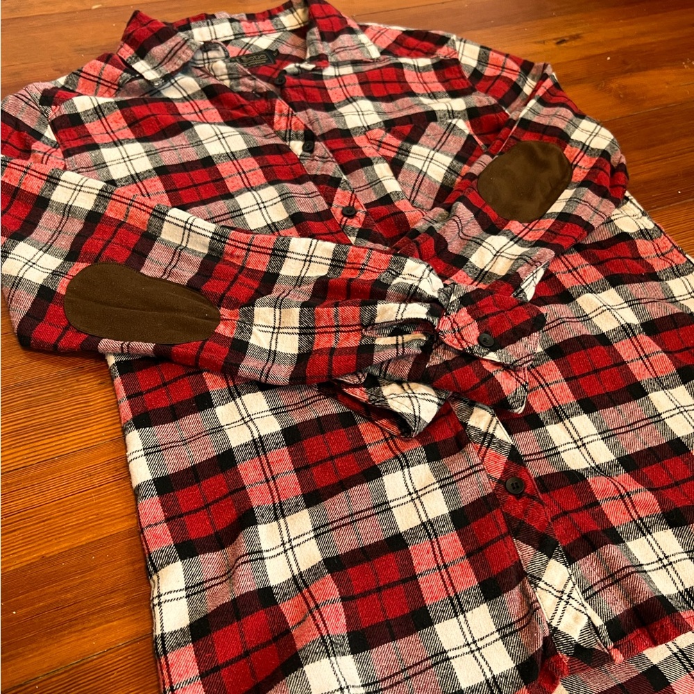 Ci Sono Flannel Shirt with Elbow Patches